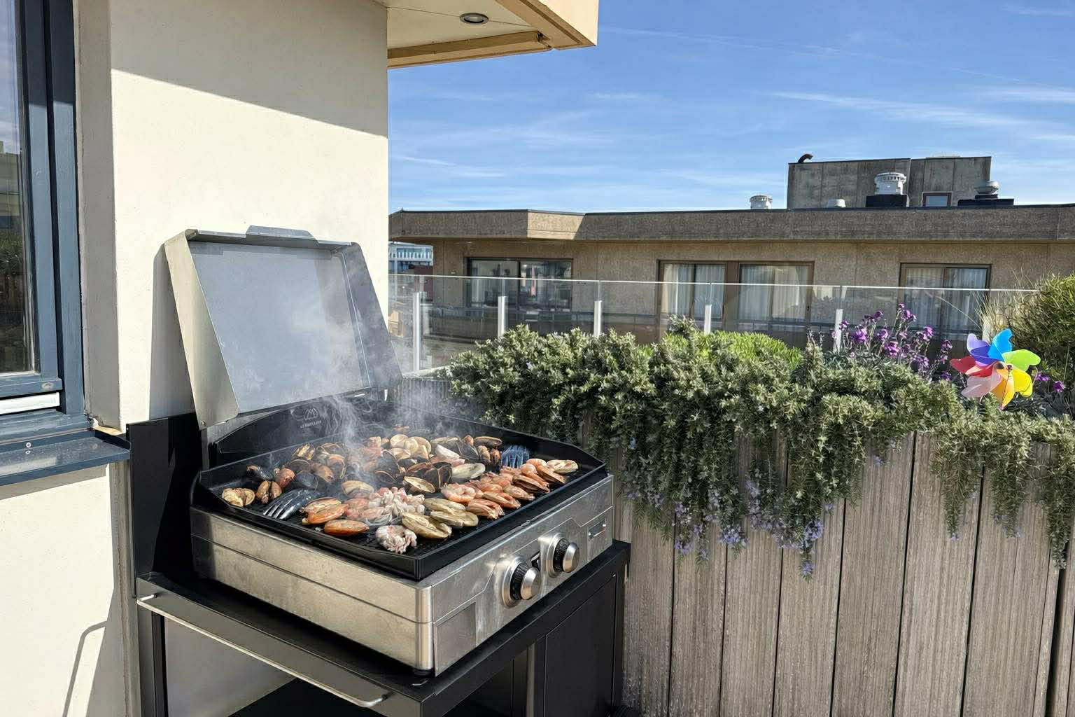 Plancha sur la terrasse